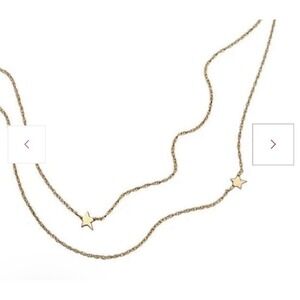 Jennifer Zeuner Star Double Layered Chain Necklace Gold Tone